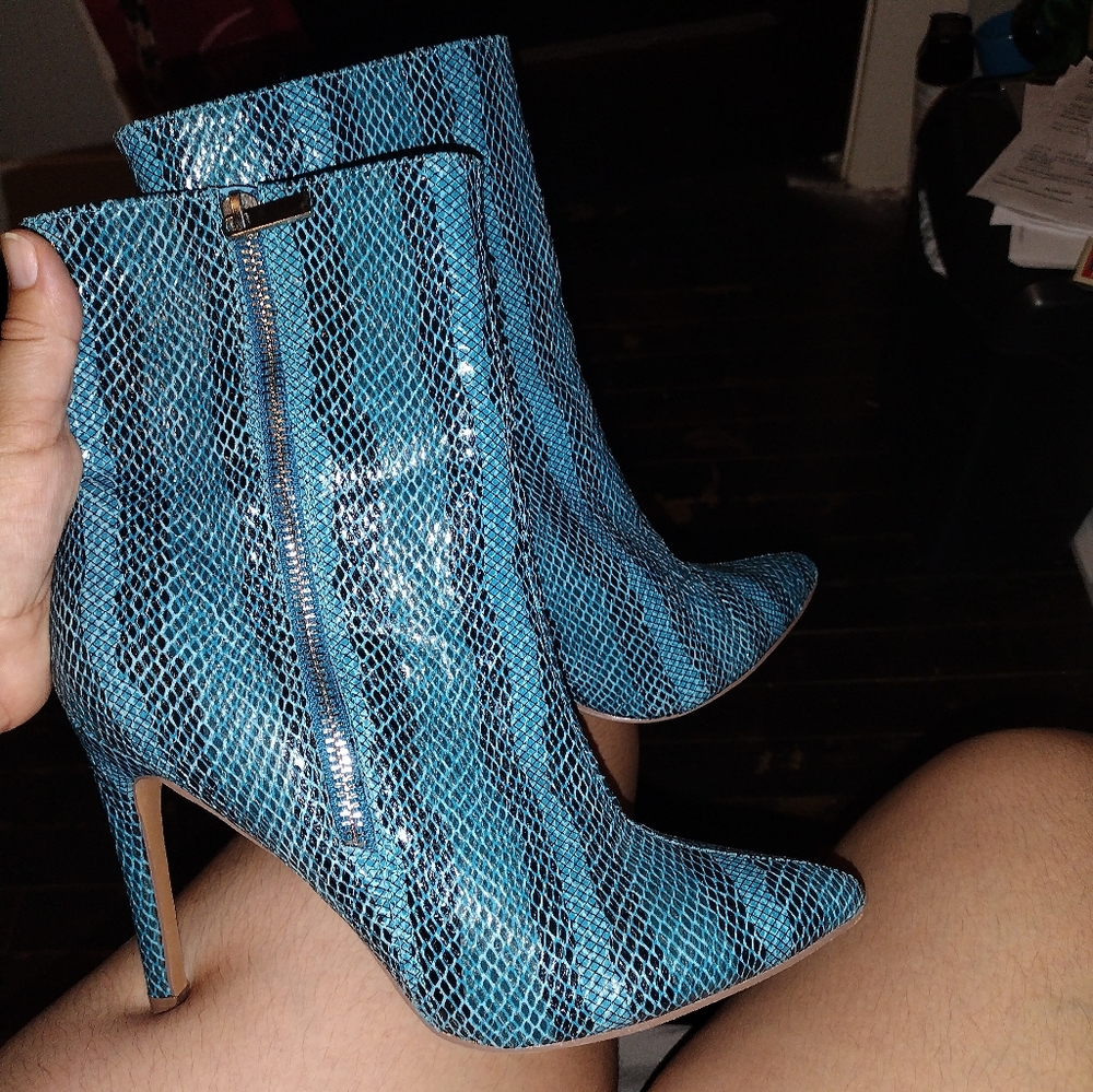 Turquoise blue booties